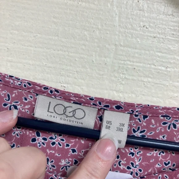 LOGO Lori Goldstein Top Bohemian Women's 3X - Picture 5 of 6